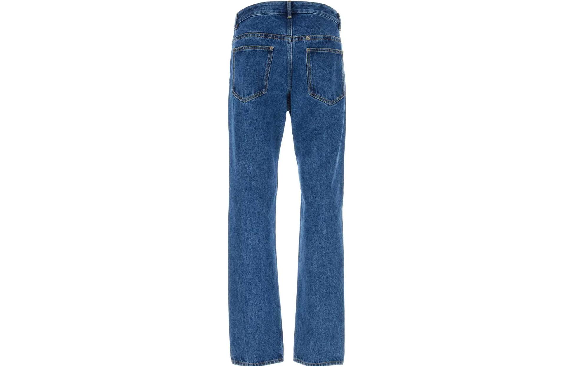 Lookbook GIVENCHY SS23 Jeans Biru Distressed Straight-Leg BM518L5Y4V-415