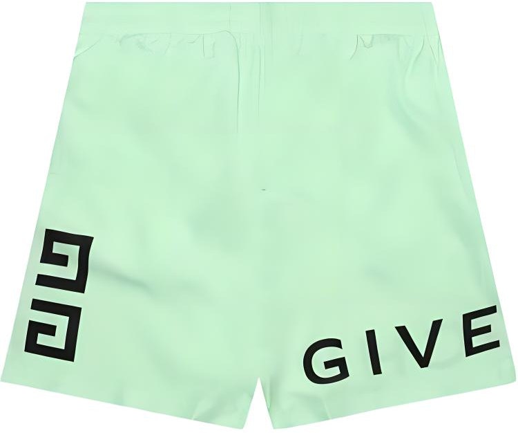 givenchy-ss-23-green-logo-print-elastic-waist-straight-casual-shorts-bma-00-n1453-326