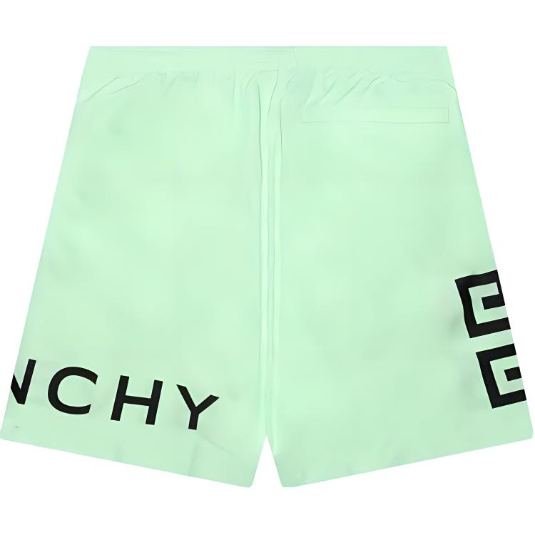 Lookbook GIVENCHY SS23 Celana Pendek Hijau Logo Elastis Pinggang Lurus Kasual BMA00N1453-326