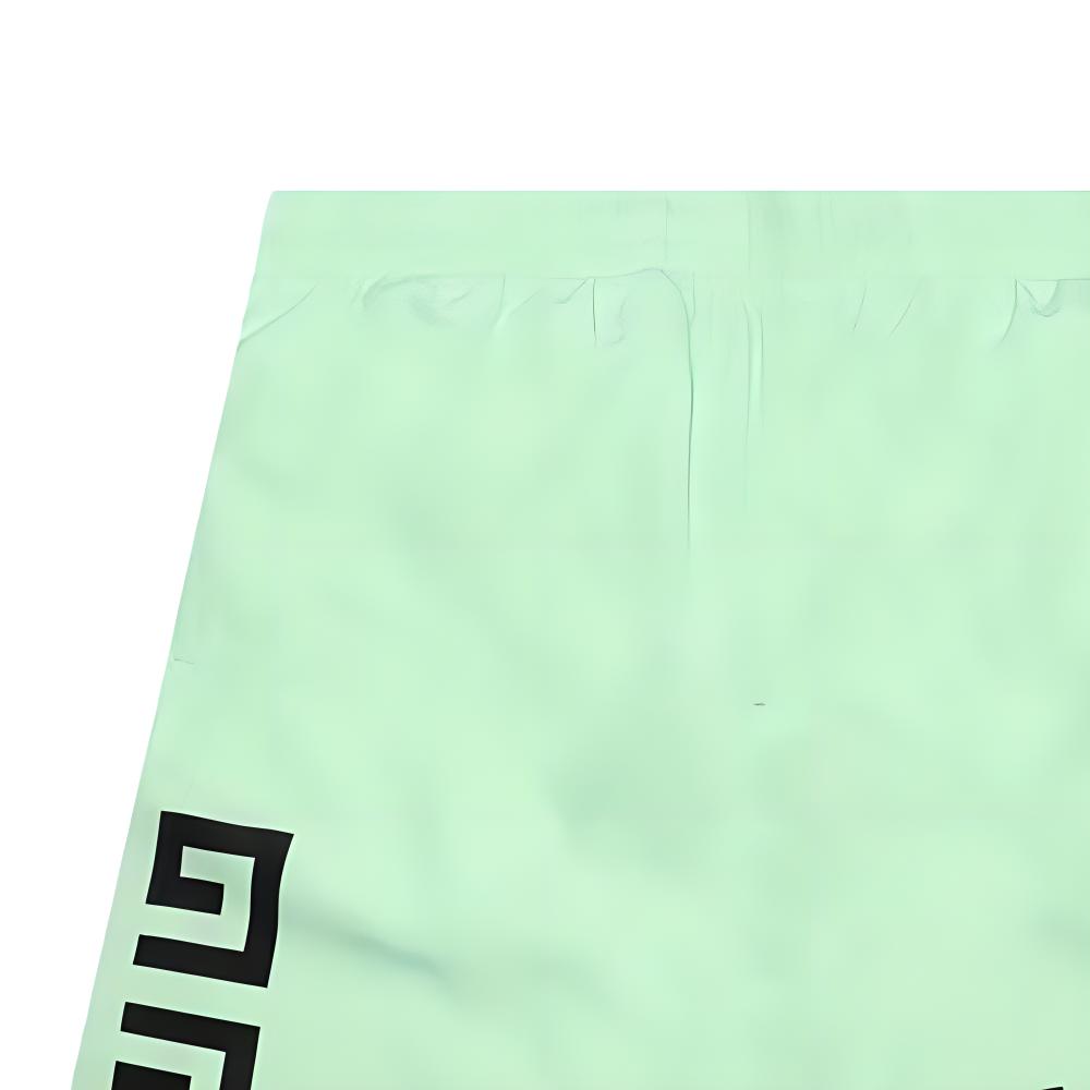 Shop GIVENCHY SS23 Celana Pendek Hijau Logo Elastis Pinggang Lurus Kasual BMA00N1453-326