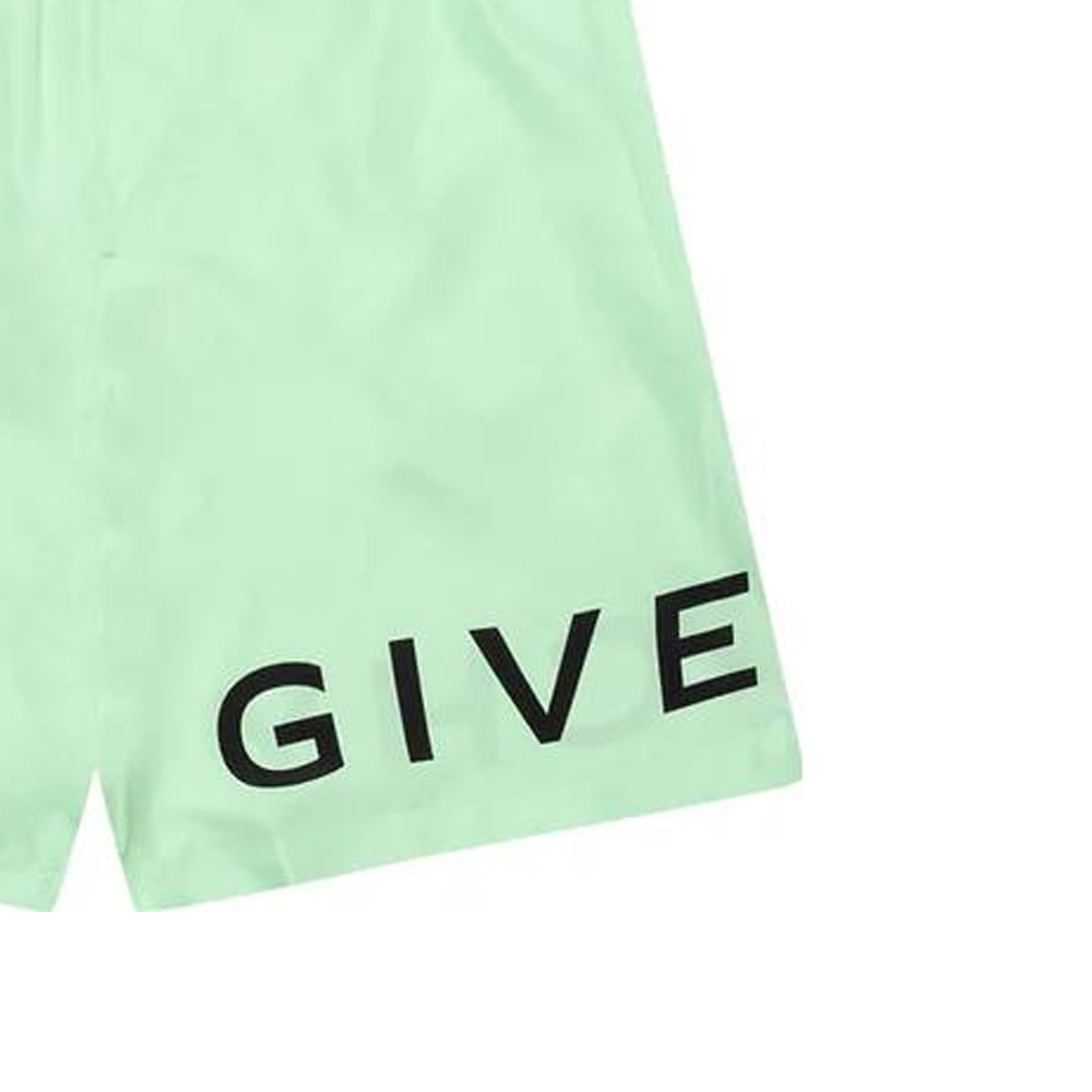 Details for GIVENCHY SS23 Celana Pendek Hijau Logo Elastis Pinggang Lurus Kasual BMA00N1453-326