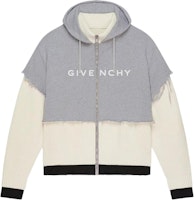 GIVENCHY SS23 Grey Letter Print Straight-Cut Hoodie. BM90MF4YDZ-156 GIVENCHY SS23 Grey Letter Print Straight-Cut Hoodie. BM90MF4YDZ-156