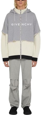 GIVENCHY SS23 Grey Letter Print Straight-Cut Hoodie. BM90MF4YDZ-156 Lookbook GIVENCHY SS23 Grey Letter Print Straight-Cut Hoodie. BM90MF4YDZ-156