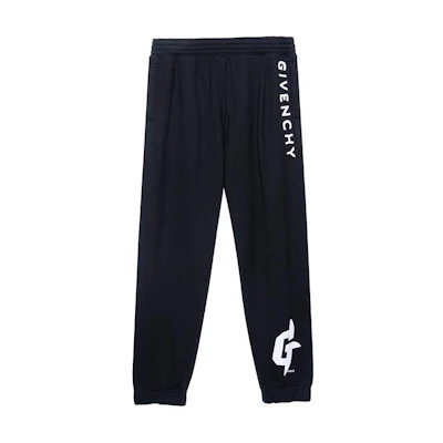 GIVENCHY SS23 High-Waisted Casual Pants Black with Logo Print BM517J3YBK-001
