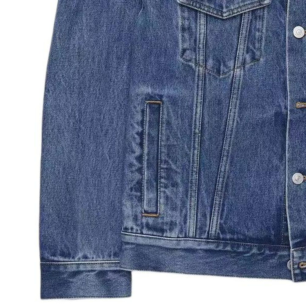 Details for GIVENCHY SS23 Chaqueta Vaquera Índigo con Tachuelas de Logo y Diseño de un Botón. BM012C5Y4V-415