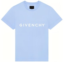 GIVENCHY SS23 Light Blue Letter Logo Printed Short Sleeve T-Shirt BM716G3YAC452 GIVENCHY SS23 Light Blue Letter Logo Printed Short Sleeve T-Shirt BM716G3YAC452