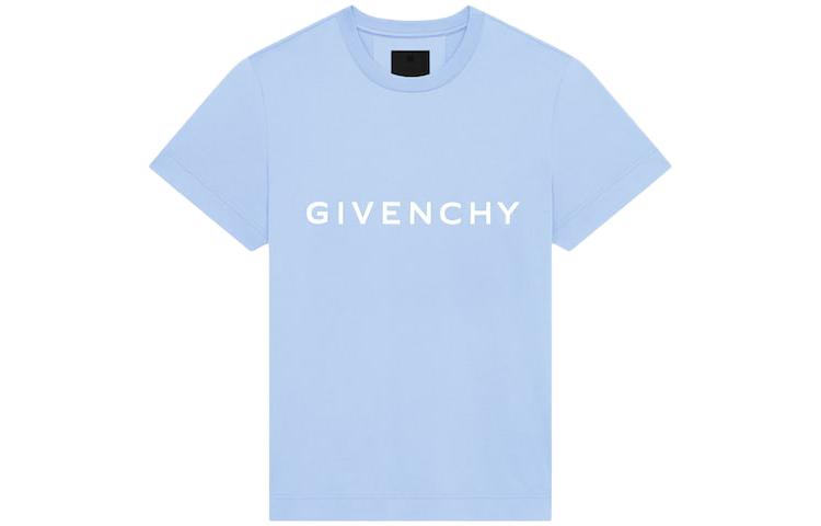 Order Camiseta de Manga Corta Azul Claro Logo Letras Estampado GIVENCHY SS23. BM716G3YAC452