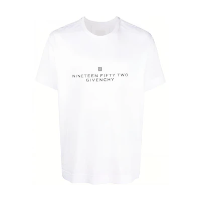 Givenchy SS23 Logo Print Knit Crewneck White T-Shirt. BM716R3YA8-100