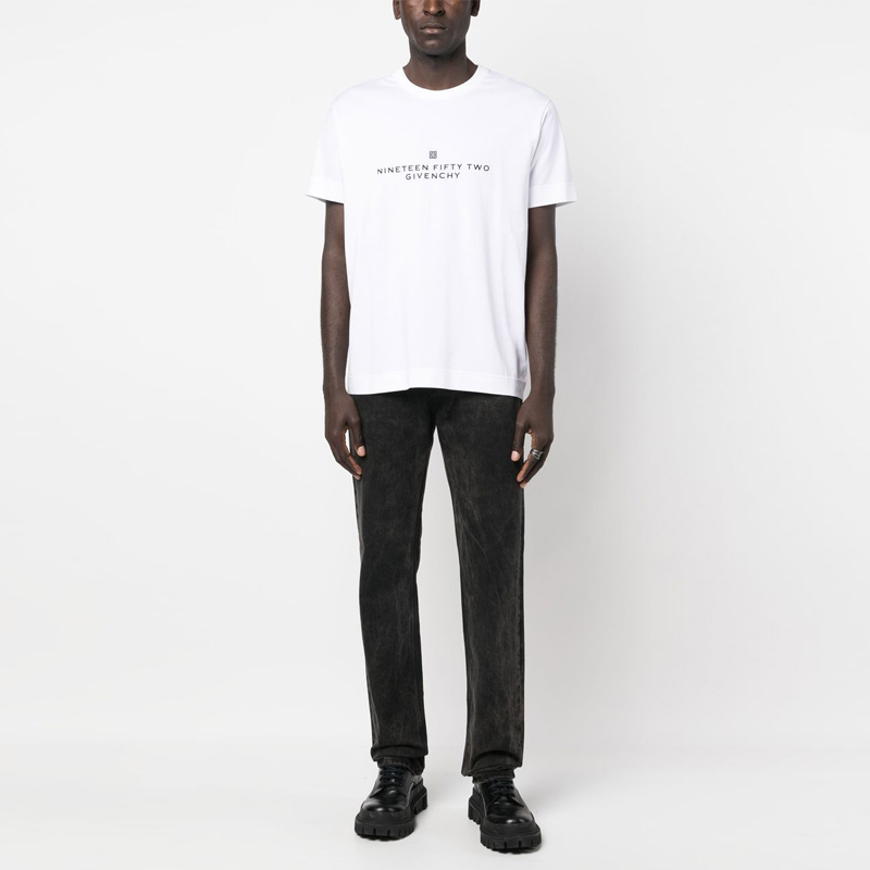 Givenchy SS23  Logo Print Knit Crewneck White T-Shirt. BM716R3YA8-100 圖 3