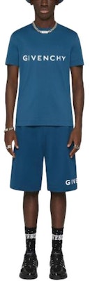 GIVENCHY SS23 Logo Print Navy Blue Short Sleeve T-Shirt. BM716G3YAC-404 Lookbook GIVENCHY SS23 Logo Print Navy Blue Short Sleeve T-Shirt. BM716G3YAC-404