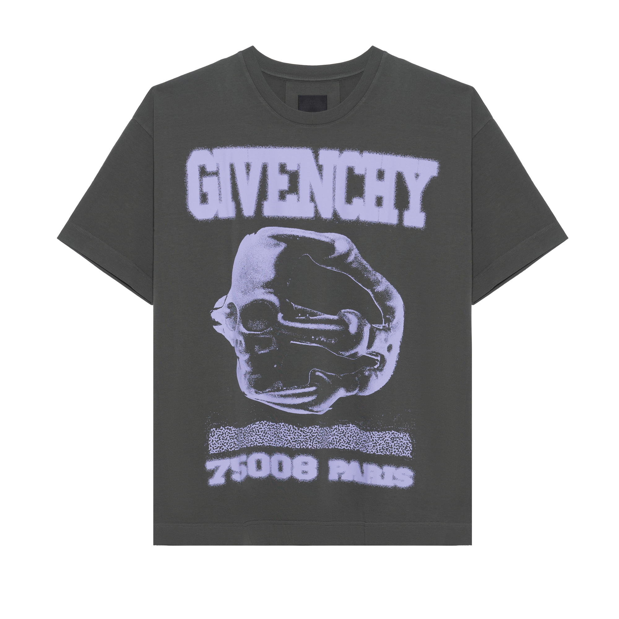 GIVENCHY SS23  Oversized Letter Print Grey T-Shirt. BM71JT3YGF325