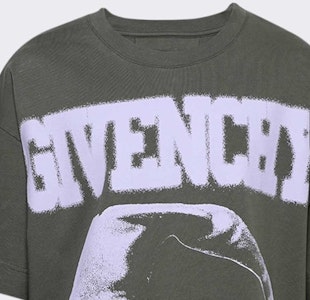 GIVENCHY SS23 Kaos Abu-abu Oversized dengan Cetak Huruf. BM71JT3YGF325 Details for GIVENCHY SS23 Kaos Abu-abu Oversized dengan Cetak Huruf. BM71JT3YGF325