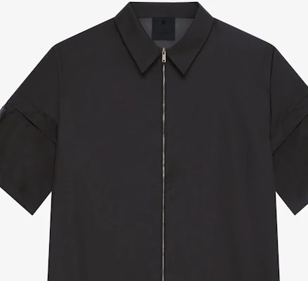 GIVENCHY SS23 Baju Hitam Oversized Berzip Lengan Pendek. BM60WS13YT-001 Details for GIVENCHY SS23 Baju Hitam Oversized Berzip Lengan Pendek. BM60WS13YT-001