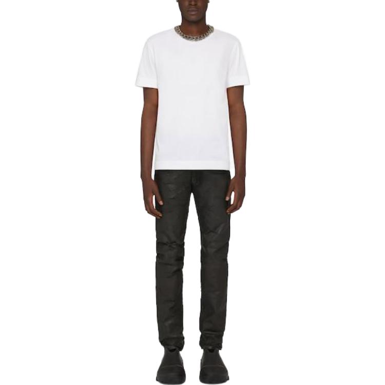 Lookbook Givenchy SS23  Plain White Crew Neck Pullover Straight T-Shirt BM716G3YCC-100