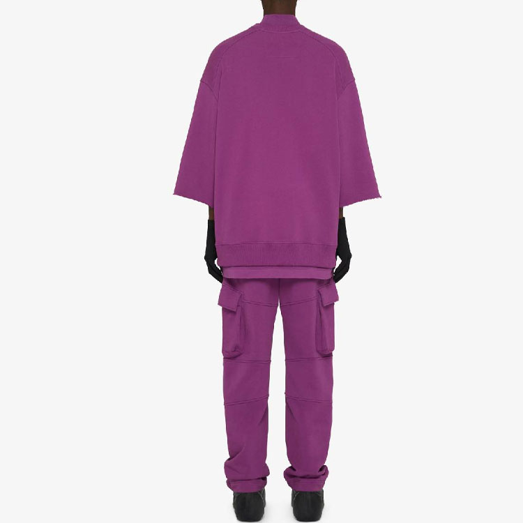 Shop Givenchy SS23 紫色刺繡Logo寬鬆層次感衛衣 BMJ0JW3Y9U-547