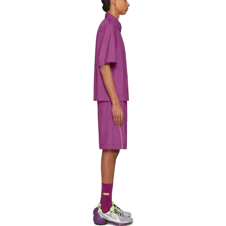 Purchase GIVENCHY SS23 Kemeja Ungu Lengan Pendek Berkerah dengan Resleting BM60X214DG-547