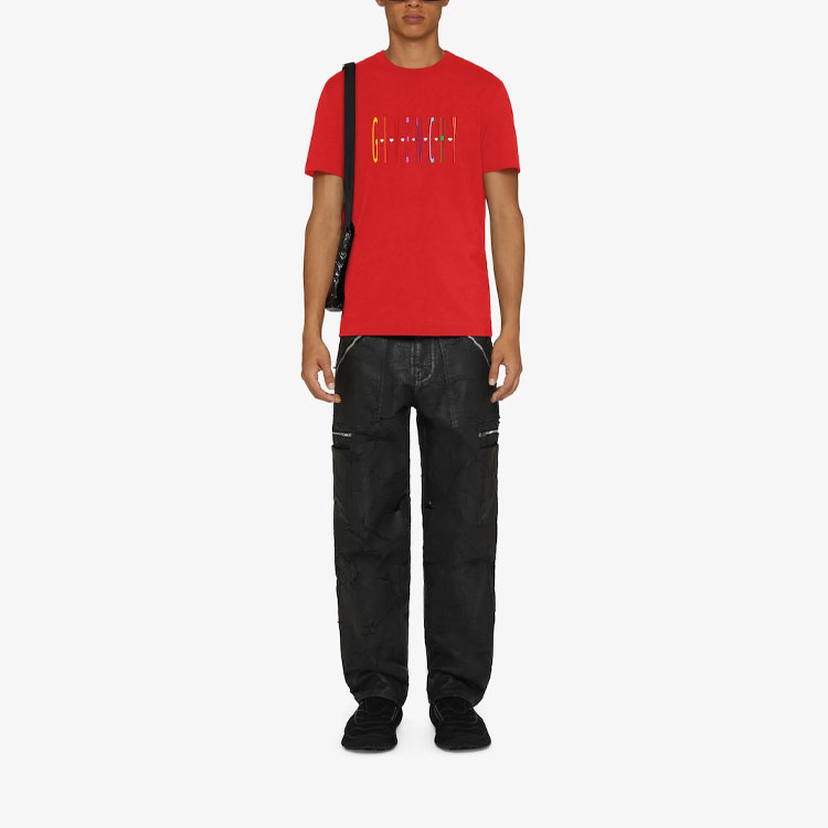 Givenchy SS23  Red T-Shirt with Letter Print BM716G3YAS-600 圖 3