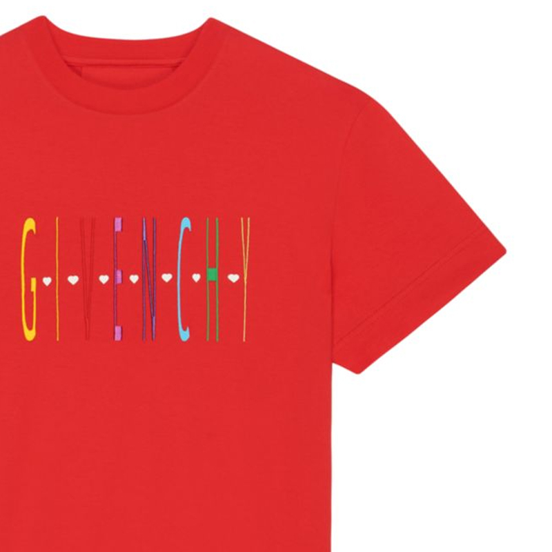 Givenchy SS23  Red T-Shirt with Letter Print BM716G3YAS-600 圖 7
