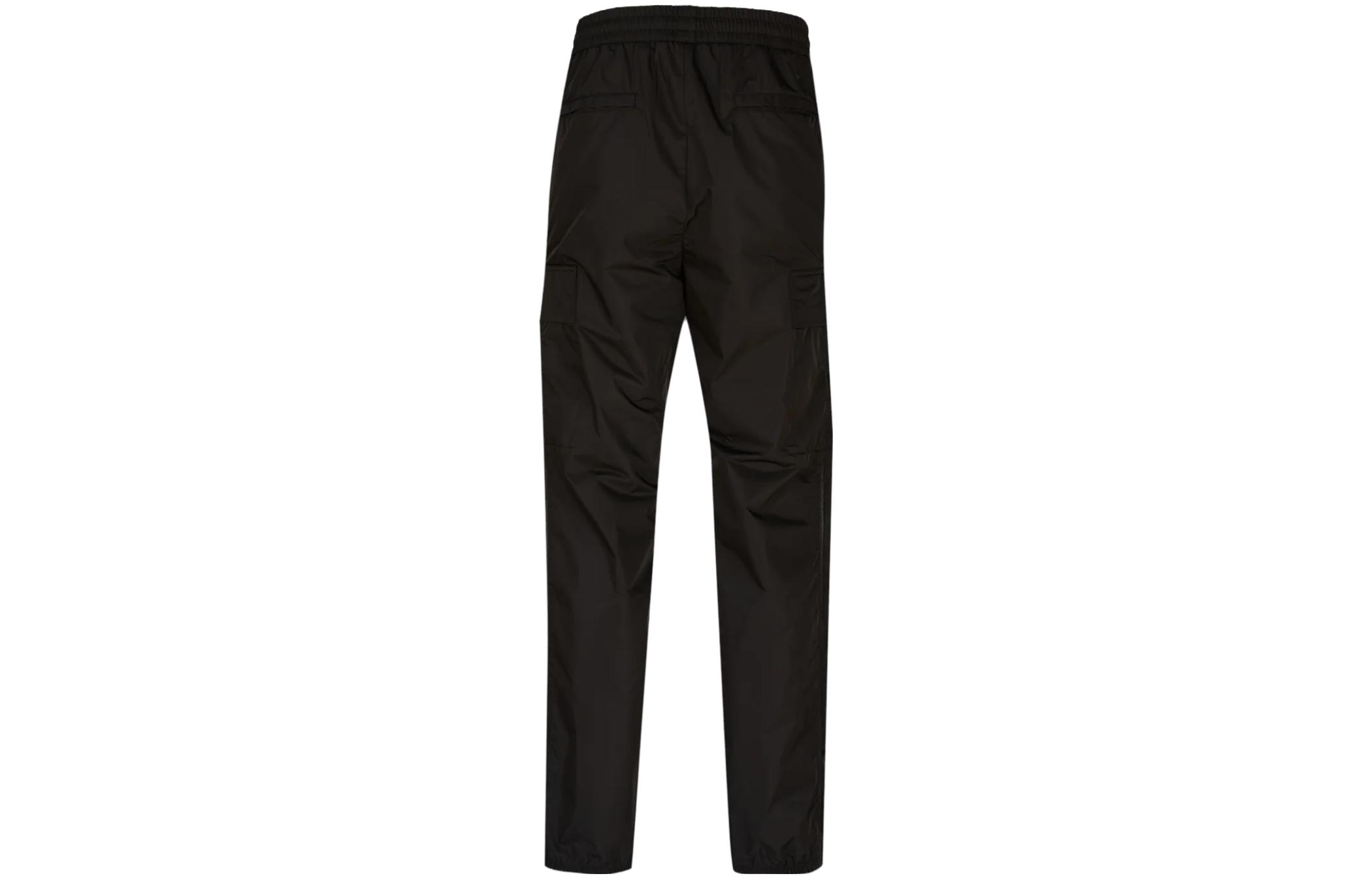 Lookbook 지방시 SS23 블랙 솔리드 컬러 엘라스틱 웨이스트 스트레이트 레그 팬츠 BM514V13YT-001