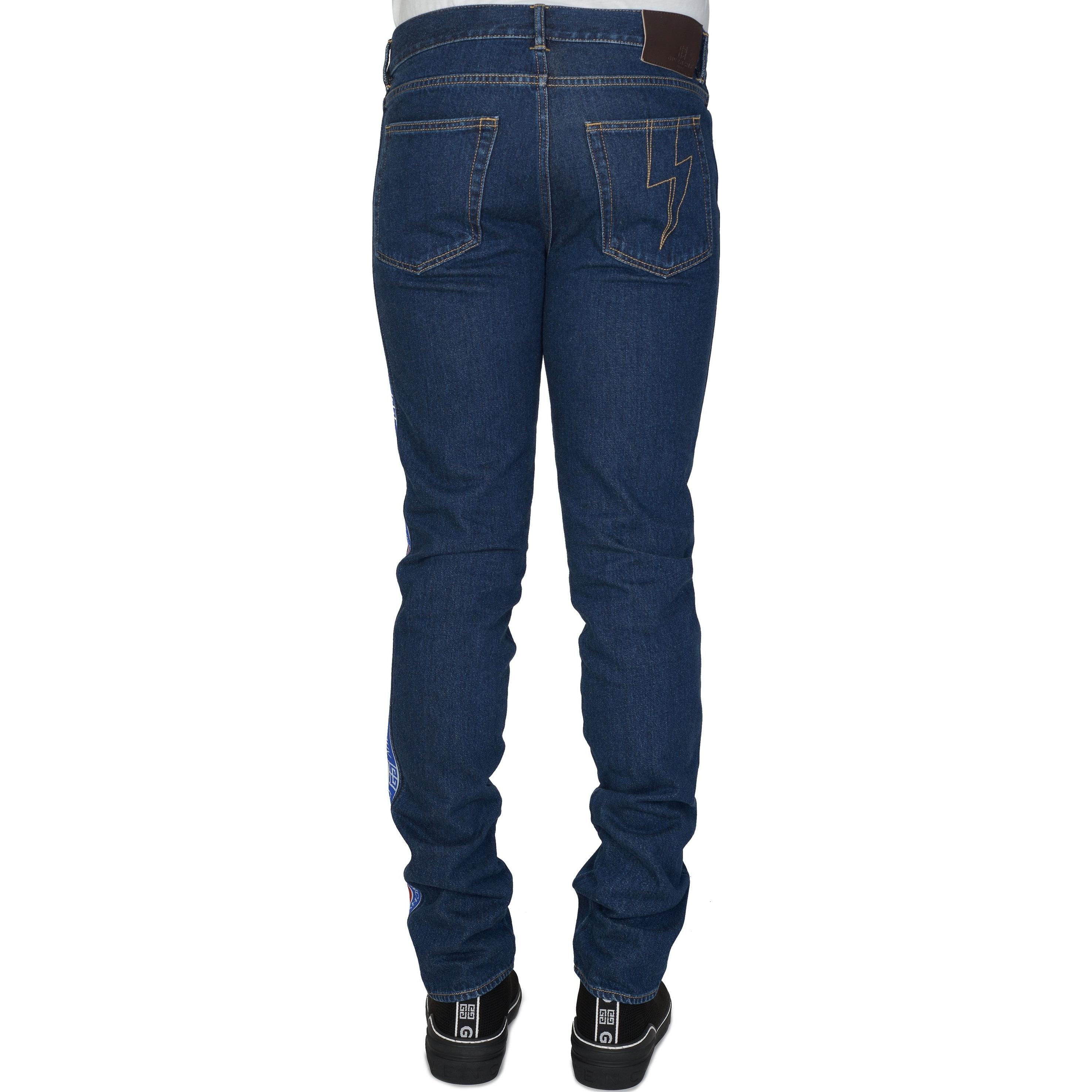 Shop Givenchy SS23  Solid Striped Slim Fit Jeans Blue BM506E5056-401