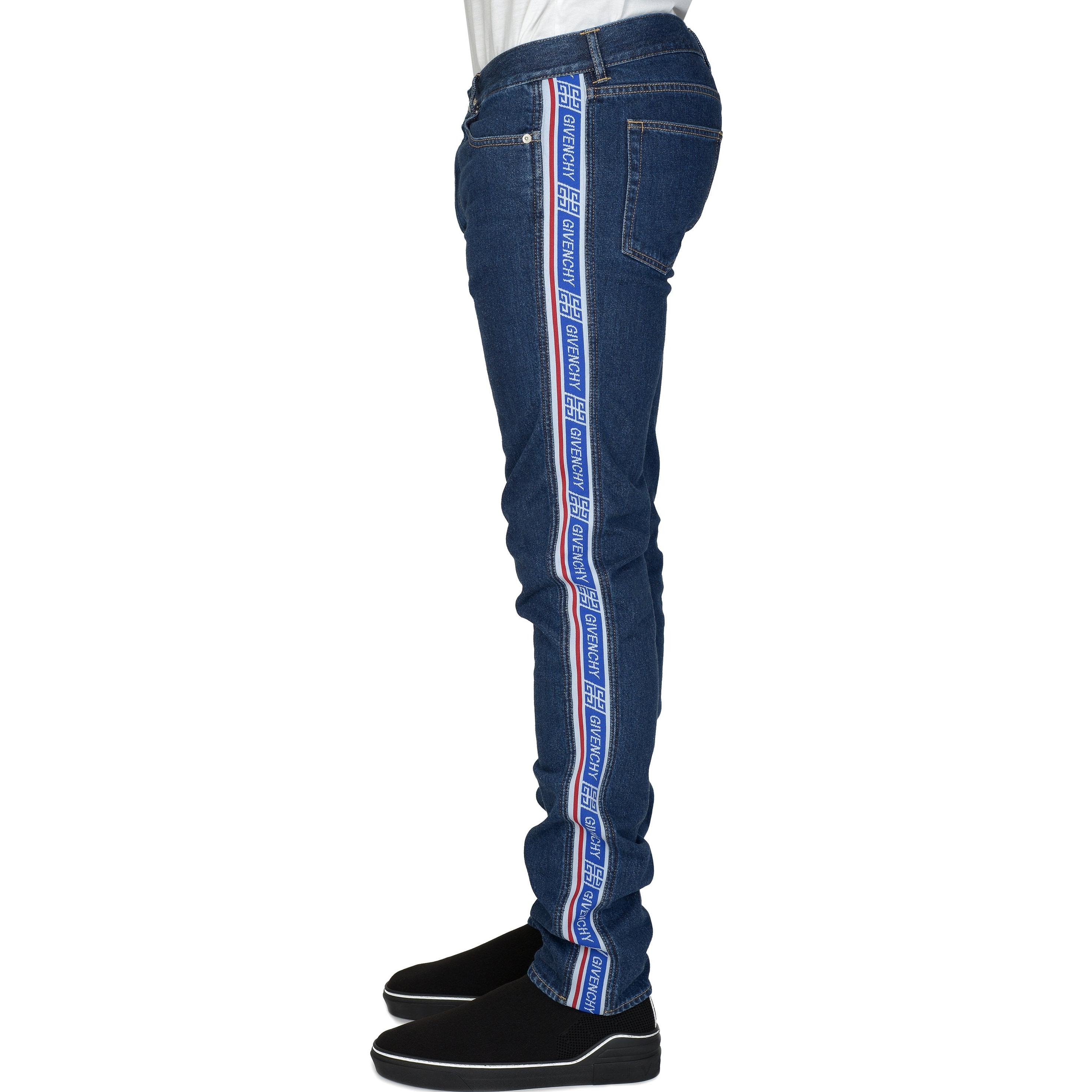 Purchase Givenchy SS23  Solid Striped Slim Fit Jeans Blue BM506E5056-401