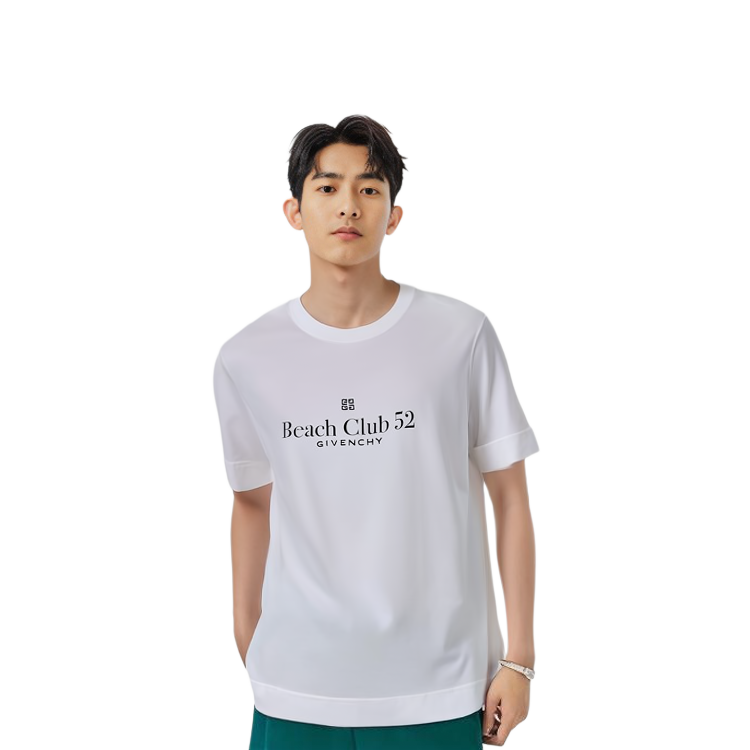 GIVENCHY SS23  White Cotton Logo Short Sleeve T-Shirt High Street Style BM716G3YEV100 圖 4