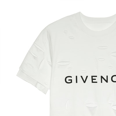 ジバンシィ SS23 ホワイトルーズフィットTシャツ レタープリント付き BM71GL3Y8Y100 Shop ジバンシィ SS23 ホワイトルーズフィットTシャツ レタープリント付き BM71GL3Y8Y100