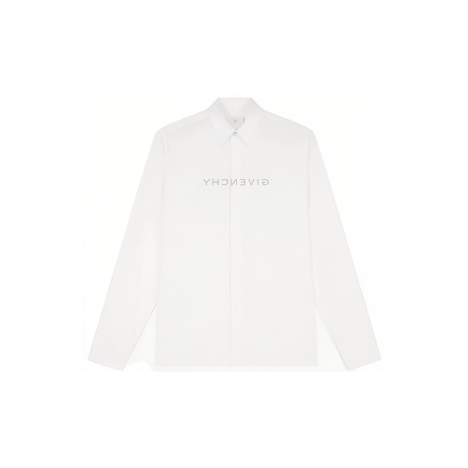 GIVENCHY SS23  White Plain Long Sleeve Button-Up Collared Shirt BM60QJ146X-100