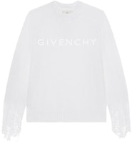 GIVENCHY SS23 White Sheer Effect Long Sleeve Pullover Sweater. BM90LN4YD1-100 GIVENCHY SS23 White Sheer Effect Long Sleeve Pullover Sweater. BM90LN4YD1-100