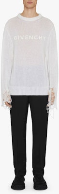 GIVENCHY SS23 Sweater Lengan Panjang Putih Sheer Effect. BM90LN4YD1-100 Lookbook GIVENCHY SS23 Sweater Lengan Panjang Putih Sheer Effect. BM90LN4YD1-100