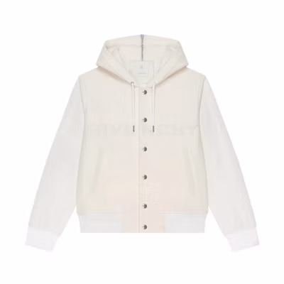 GIVENCHY SS23 White Solid Color Zip-Up Track Jacket BM011T6Y16-100