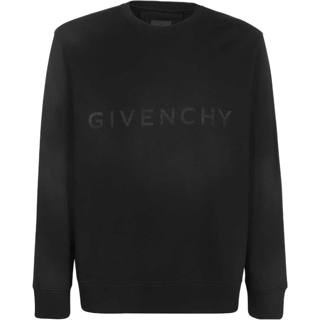 Givenchy SS23 Alphabet Logo Print Crewneck Long Sleeve Sweatshirt Black Men BMJ0HA3YC5-004