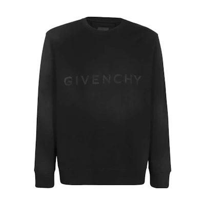 Givenchy SS23 Alphabet Logo Print Crewneck Long Sleeve Sweatshirt Black Men BMJ0HA3YC5-004