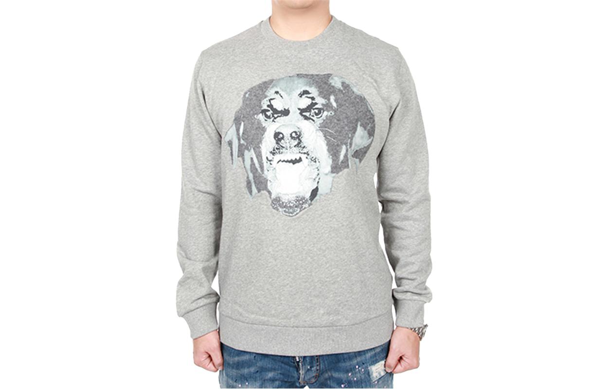 Givenchy SS23 Animal Print Crewneck Pullover Sweatshirt Grey Men’s 16S7318653-051