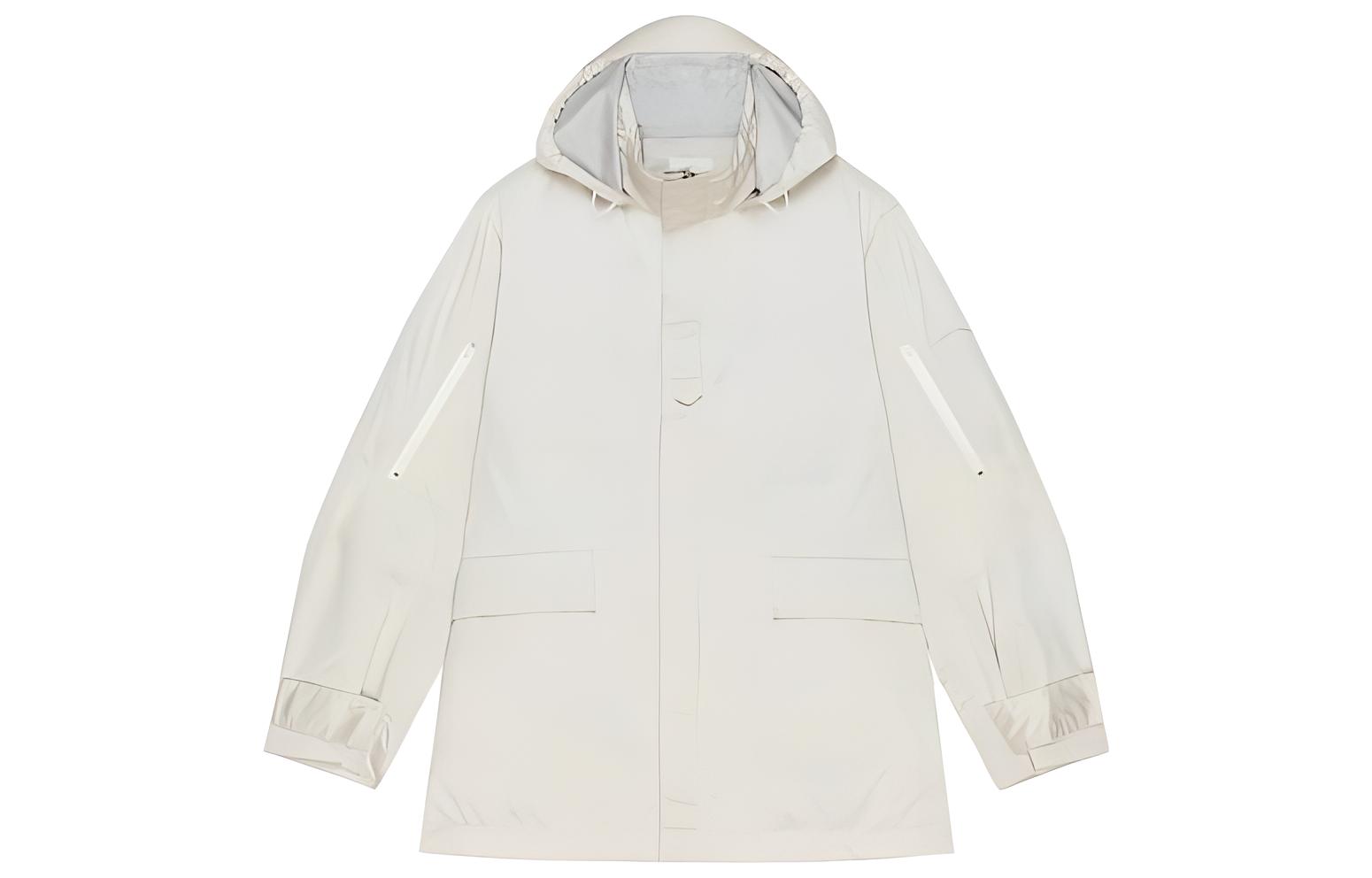 Givenchy SS23 Beige Solid Color Zip-Up Hoodie Jacket Men BM010Q14PU-150