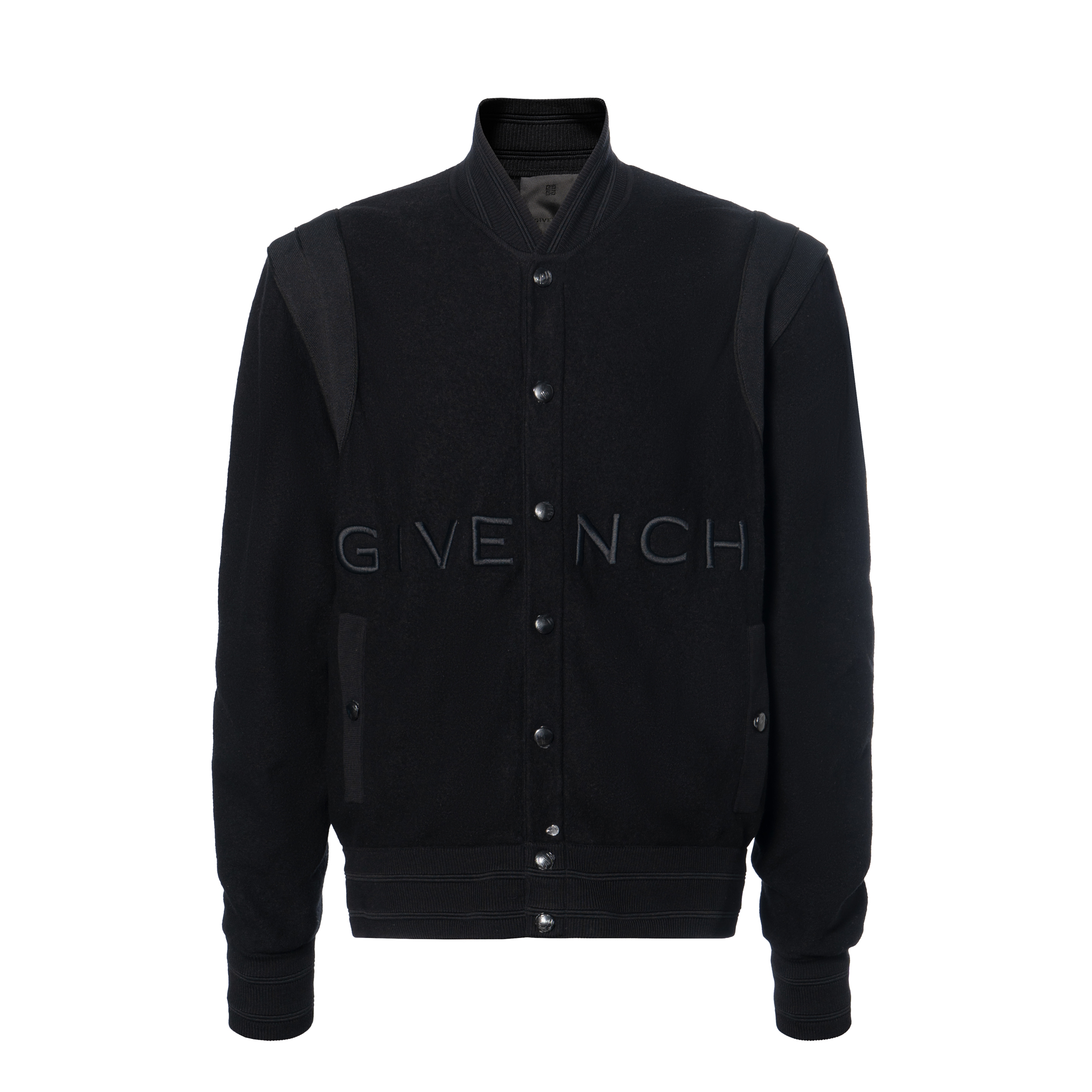 Givenchy SS23 Black Logo Embroidered Bomber Jacket  Long Sleeve BM00R64Y82-001