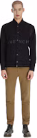 Shop Givenchy SS23 Black Logo Embroidered Bomber Jacket Long Sleeve BM00R64Y82-001
