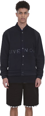 Givenchy SS23 Black Logo Embroidered Bomber Jacket Long Sleeve BM00R64Y82-001 Details for Givenchy SS23 Black Logo Embroidered Bomber Jacket Long Sleeve BM00R64Y82-001