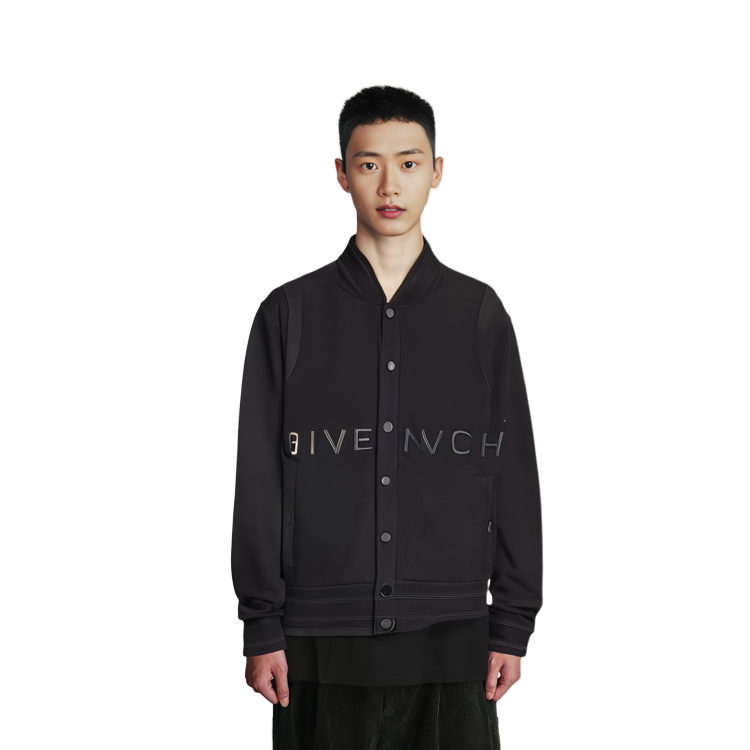 Sizing Givenchy SS23 黑色刺繡Logo飛行夾克 長袖外套 BM00R64Y82-001