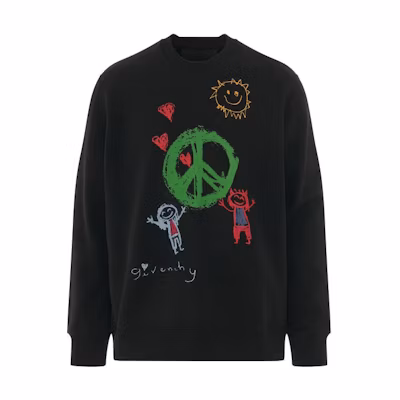 Givenchy SS23 Black Logo Printed Casual Sweatshirt BMJ0GQ3Y78-001