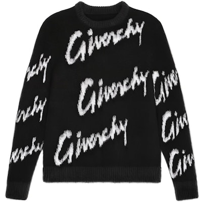 GIVENCHY SS23 Black Mohair Crewneck Sweater with Alphabet Print BM90M24YDH-004 Order GIVENCHY SS23 Black Mohair Crewneck Sweater with Alphabet Print BM90M24YDH-004