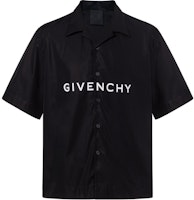 Givenchy SS23 Black Short Sleeve Shirt with Logo Print for Men. BM60T51YC8-001 Givenchy SS23 Black Short Sleeve Shirt with Logo Print for Men. BM60T51YC8-001