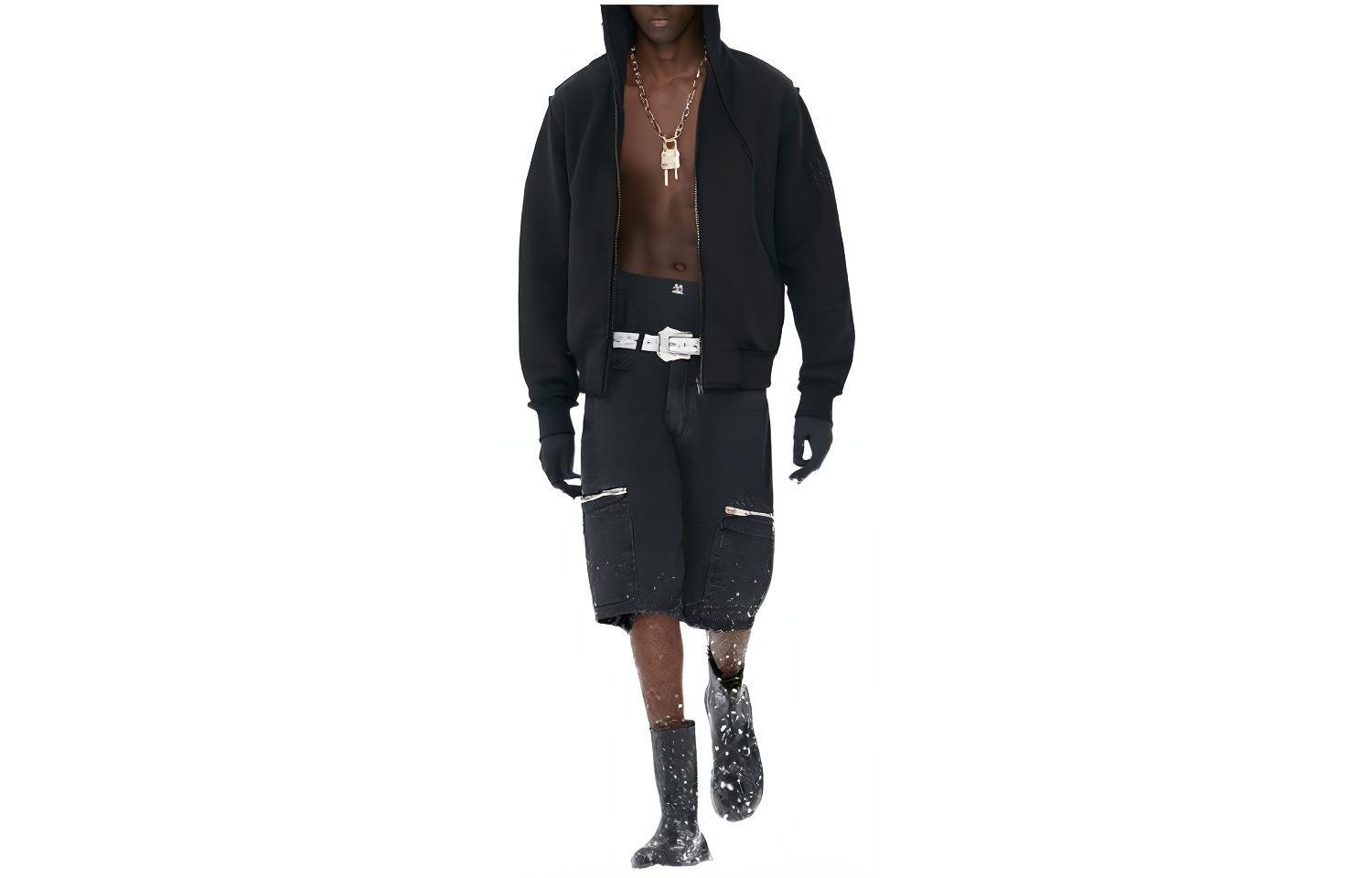 Givenchy SS23 Black Solid Logo Print Hoodie Fashion GM2022111703