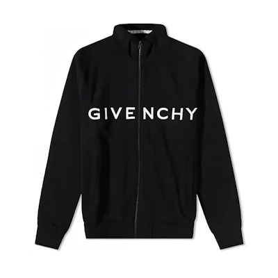 Givenchy SS23 Black Stand Collar Long Sleeve Sweatshirt with Logo Print Men BMJ0K13YBH-001