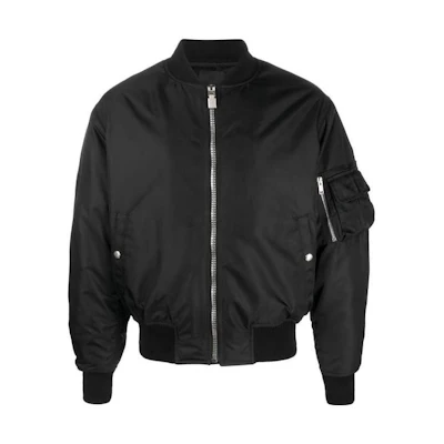 Givenchy SS23 Black Zip Baseball Jacket with Back Logo Print BM012F1YCL-001
