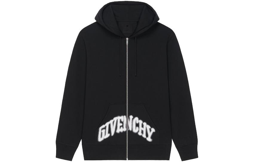 Givenchy SS23 Black Zip Letter Print Long Sleeve Sweatshirt Edition BMJ0K63YED001