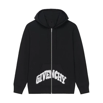 Givenchy SS23 Black Zip Letter Print Long Sleeve Sweatshirt Edition BMJ0K63YED001