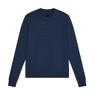 Givenchy SS23 Blue Crewneck Jumper with Small Logo Jacquard for Men. BM90KR4YDD-410
