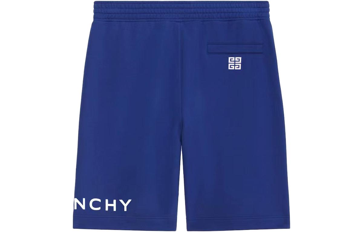 Lookbook Givenchy SS23 Blue Letter Print Elastic Waist Loose Fit Casual Shorts Men BM51863YAC-426