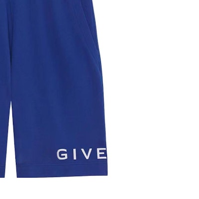 Givenchy SS23 Blue Letter Print Elastic Waist Loose Fit Casual Shorts Men BM51863YAC-426 Cheap Givenchy SS23 Blue Letter Print Elastic Waist Loose Fit Casual Shorts Men BM51863YAC-426